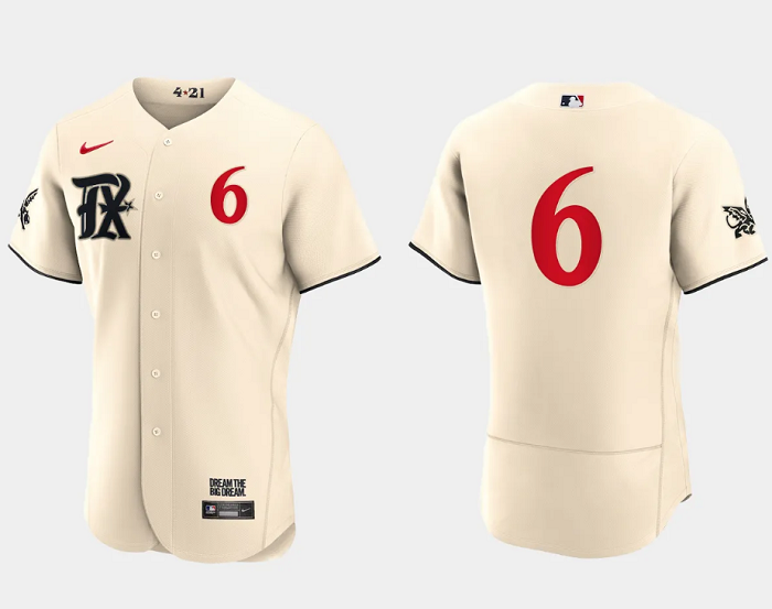 Men's Texas Rangers #6 Josh Jung Cream 2023 City Connect Flex Base Stitched Baseball Jersey Men's Texas Rangers #6 Josh Jung Cream 2023 City Connect Flex Base Stitched Baseball Jersey